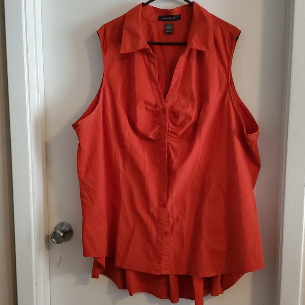 Ashley Stewart red blouse